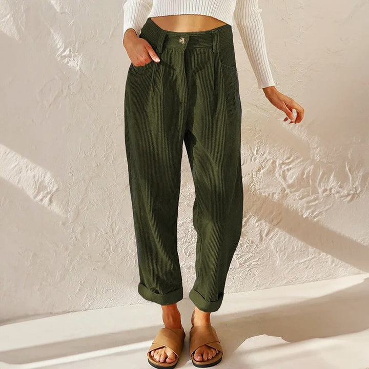 Ansonia — Ribbed High Waisted Corduroy Pants (4), StyleTruly