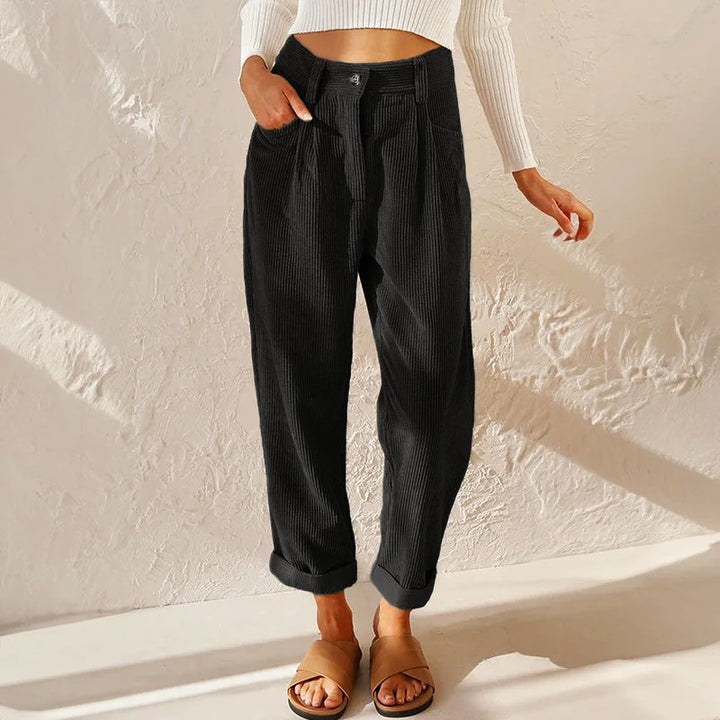 Ansonia — Ribbed High Waisted Corduroy Pants (5), StyleTruly