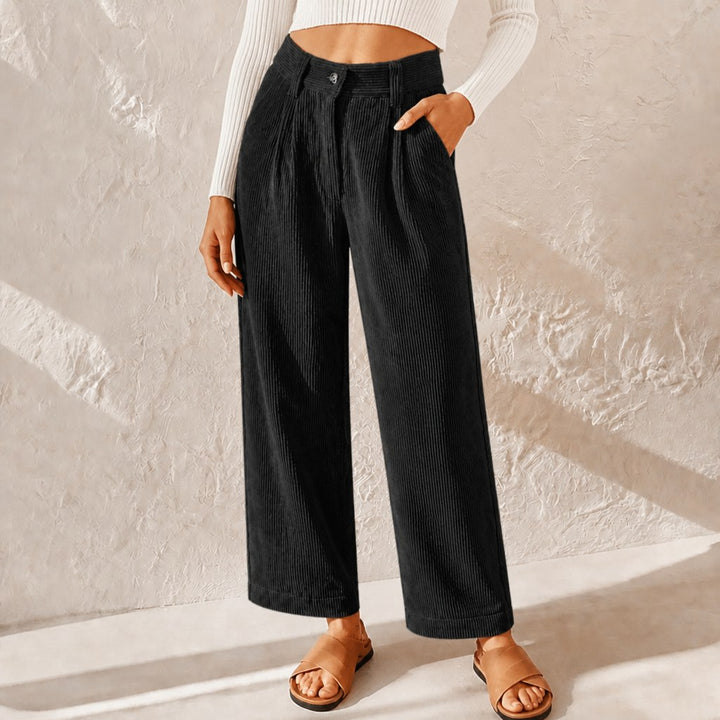Ansonia — Ribbed High Waisted Corduroy Pants (6), StyleTruly