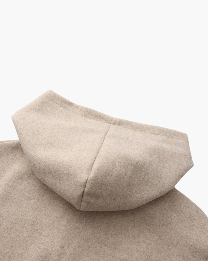 Armantine Hooded Zip Front Cropped Wool Coat for Women