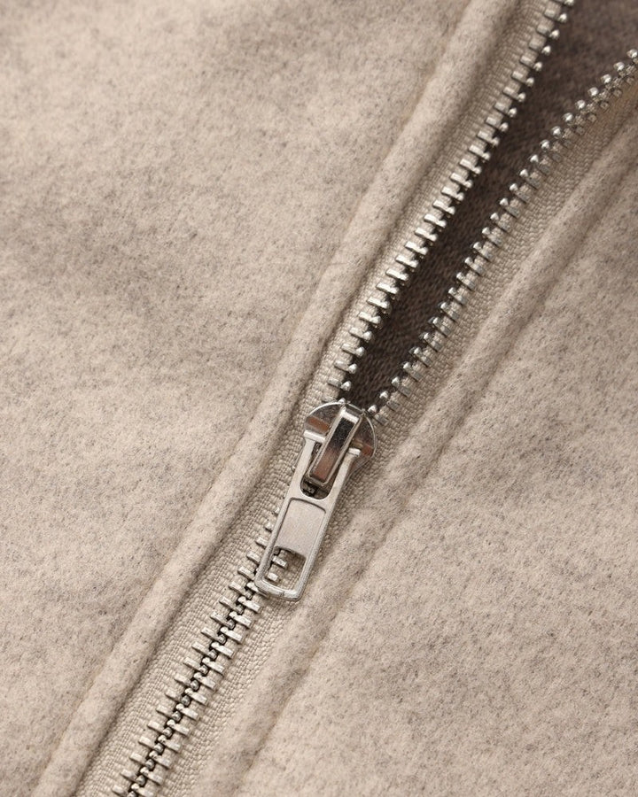 Armantine Hooded Zip Front Cropped Wool Coat for Women