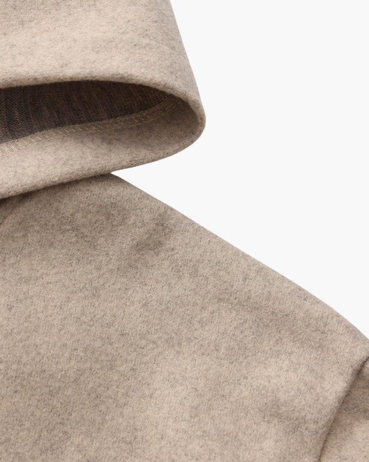 Armantine Hooded Zip Front Cropped Wool Coat for Women