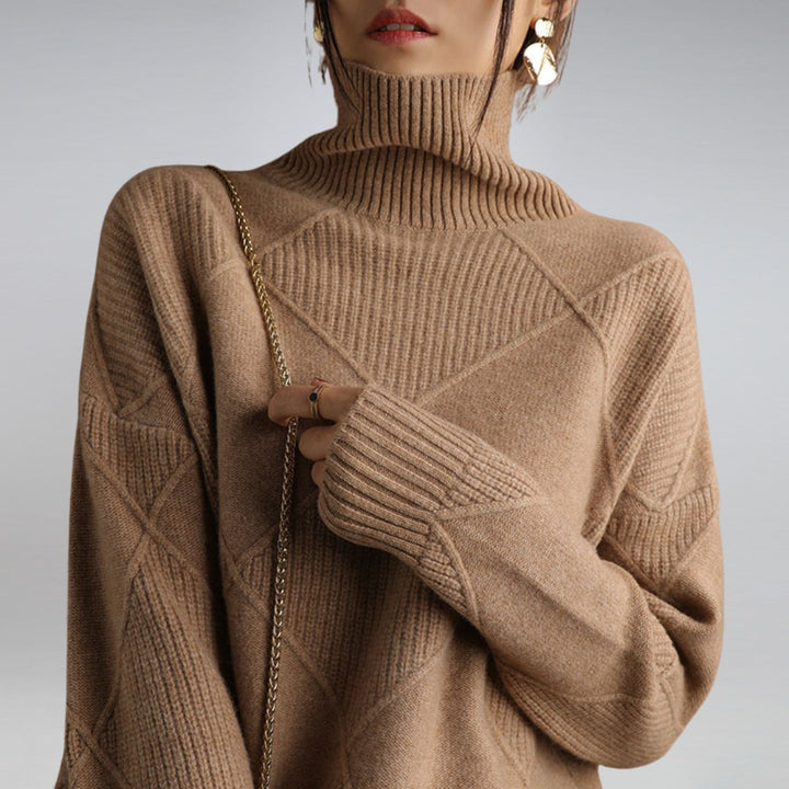 Ribbed Turtleneck Sweater for Women