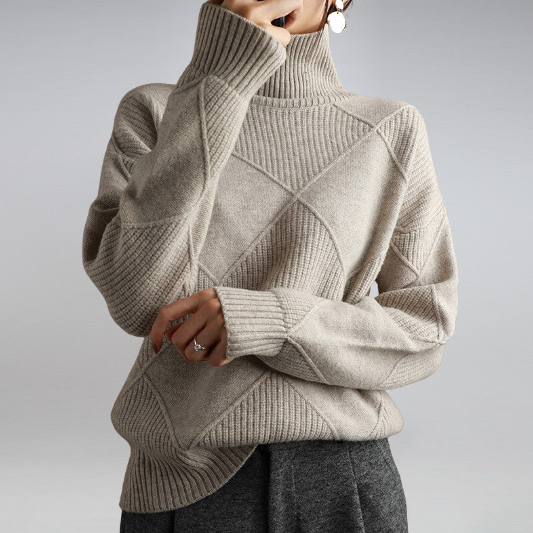 Ribbed Turtleneck Sweater for Women