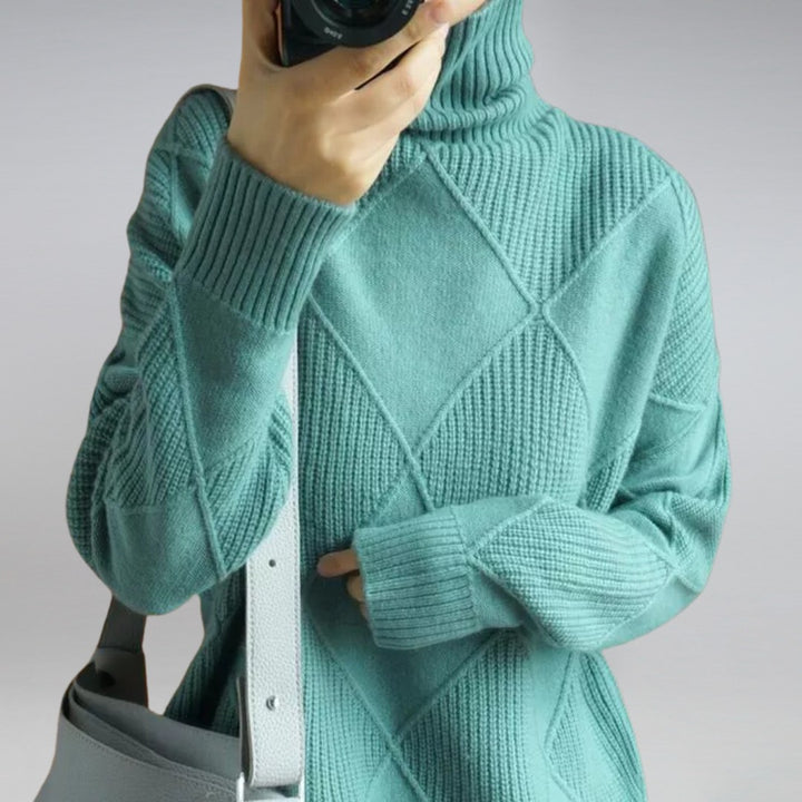 Ribbed Turtleneck Sweater for Women