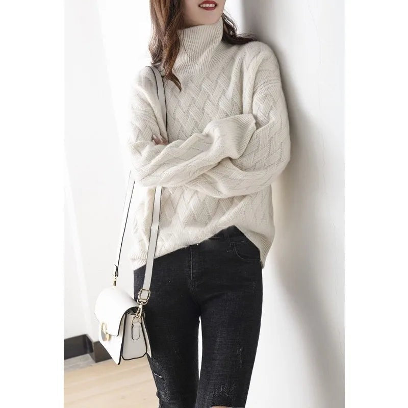 Wool Turtleneck Sweater for Women