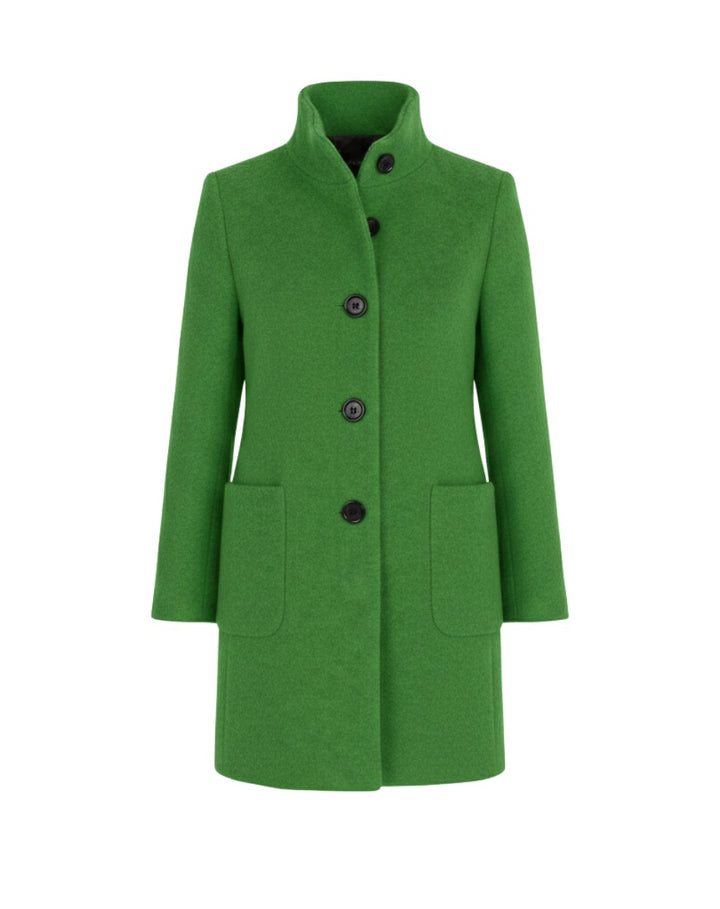 Berthilde Button Front Mid Length Wool Coat for Women
