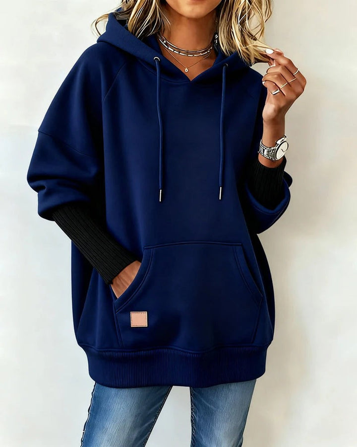 Kangaroo Pocket Hoodie for Women in blue