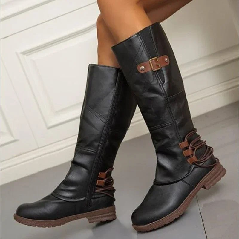 Bridget buckle leather knee high boots — image 1
