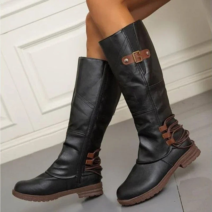 Bridget buckle leather knee high boots — image 1
