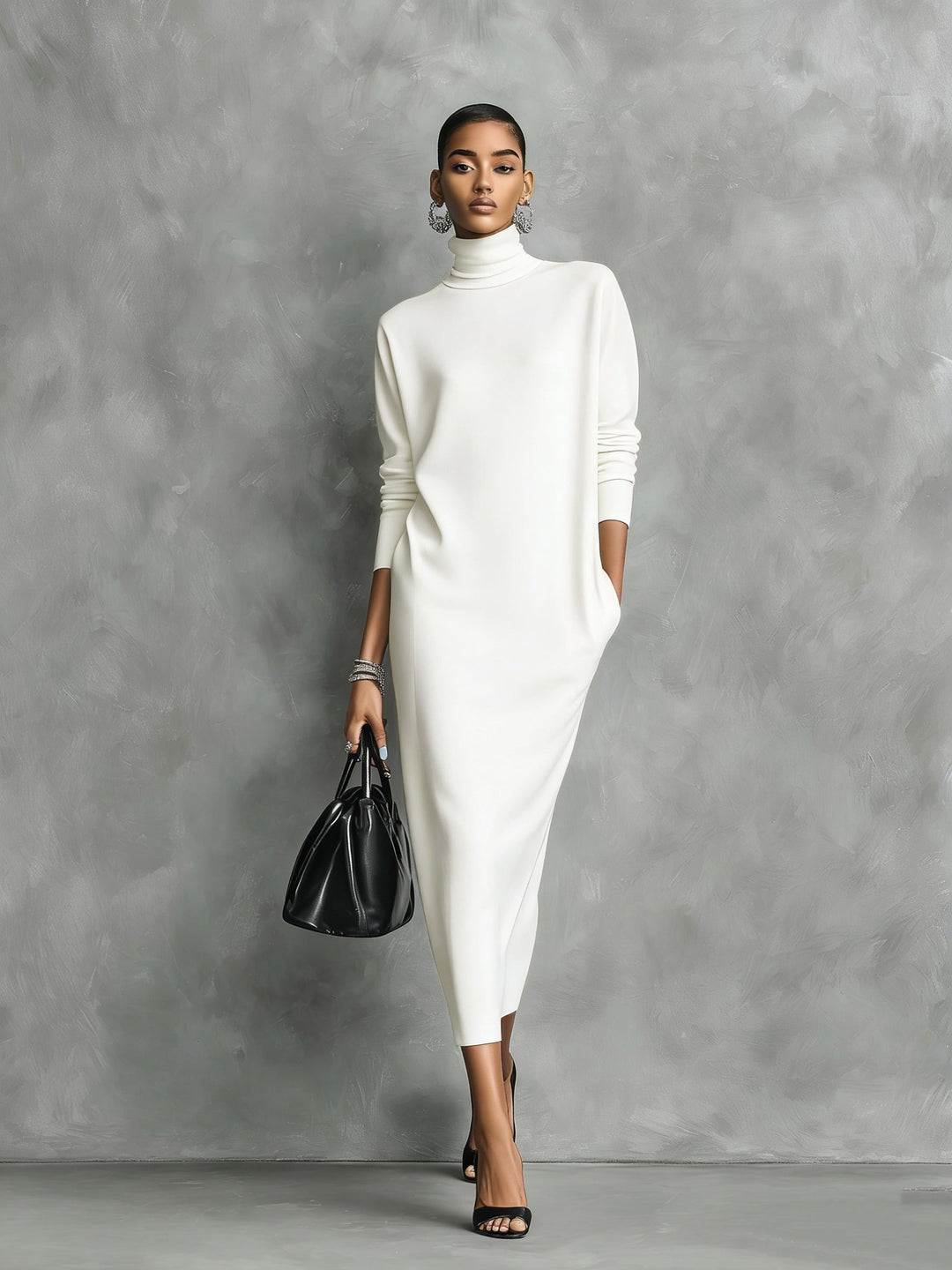 Callie turtleneck midi sweater dress — image 2