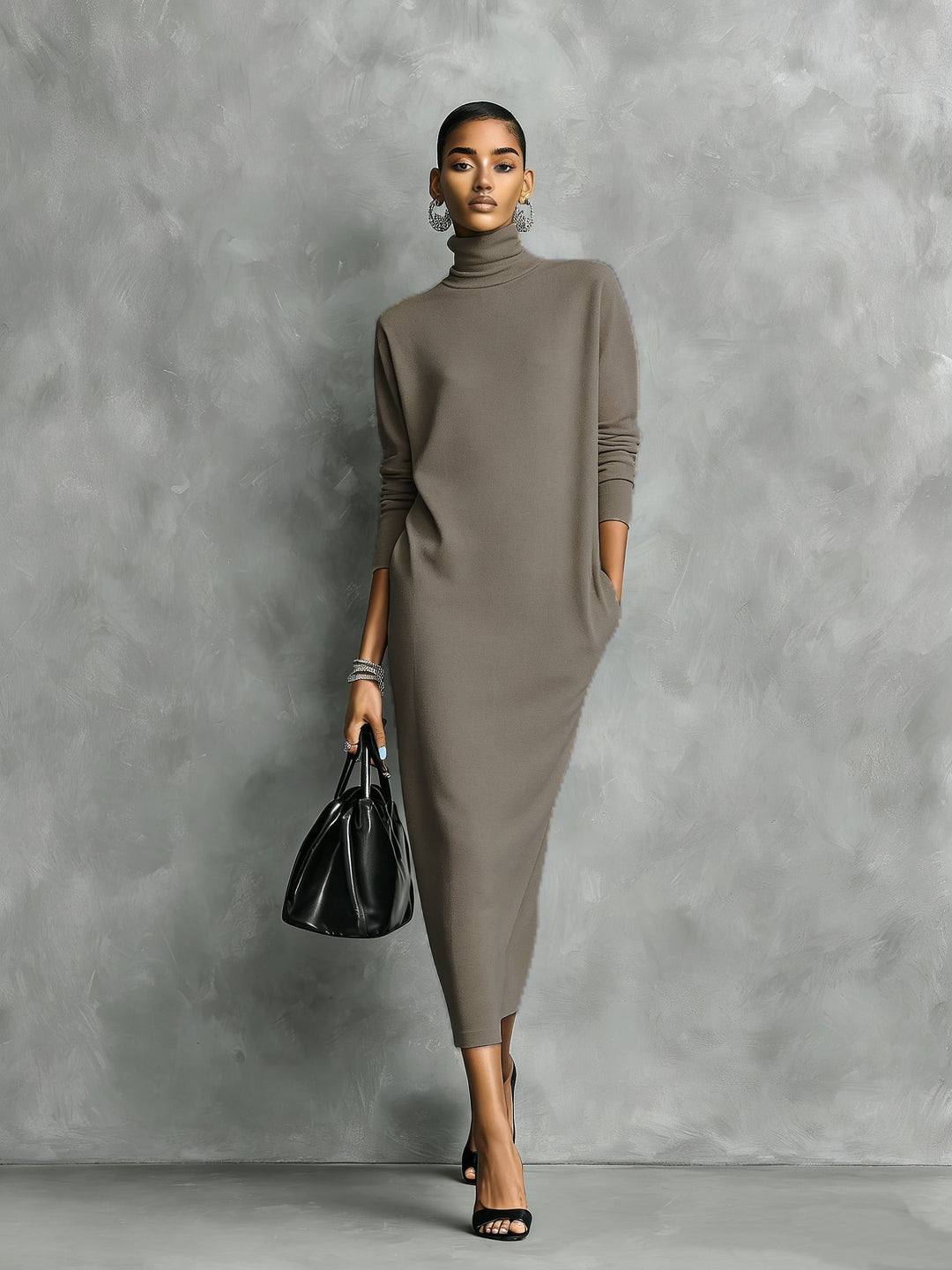 Callie turtleneck midi sweater dress — image 3