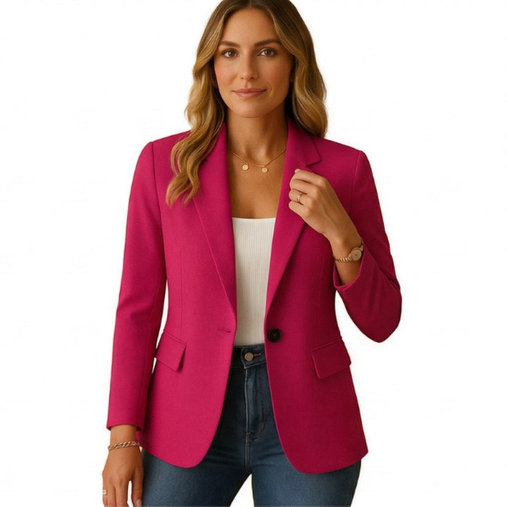 Slim Fit Blazer with Single Button Front in magenta