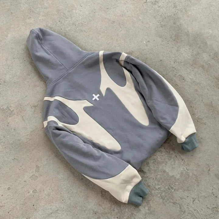 Zip Up Hoodie with Contrast Panels for Women