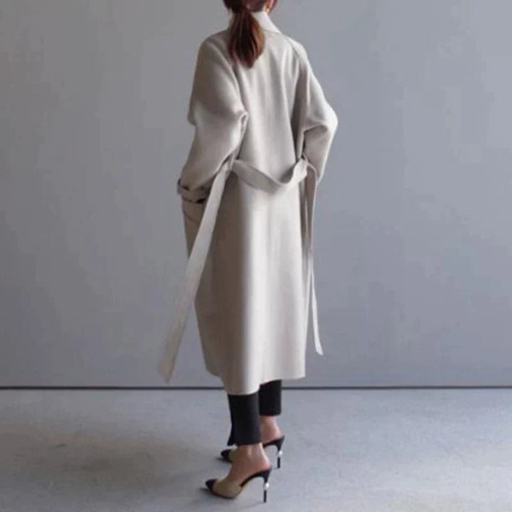 Cecilie Longline Notch Lapel Wool Coat for Women