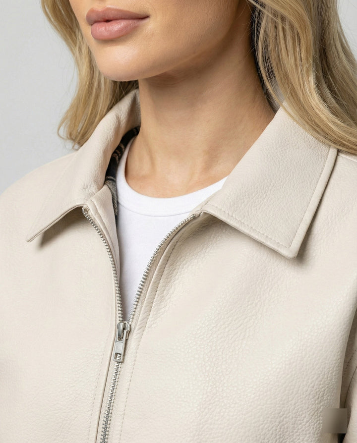 Celeste cropped faux leather jacket — image 2