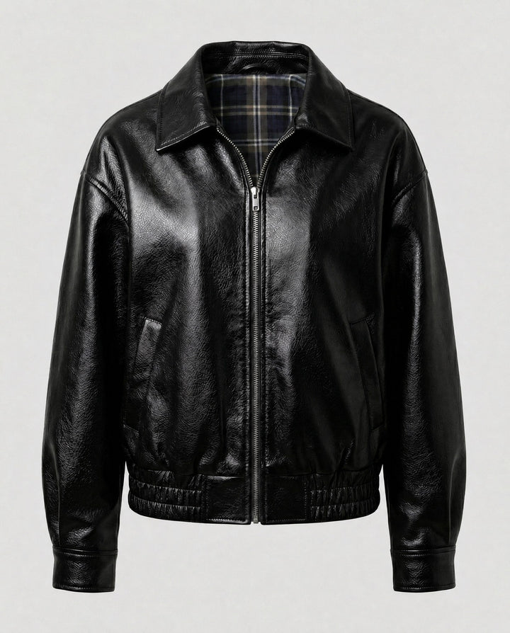 Celeste cropped faux leather jacket — image 4