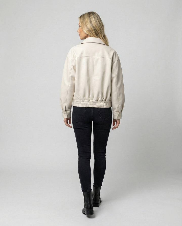 Celeste cropped faux leather jacket — image 5