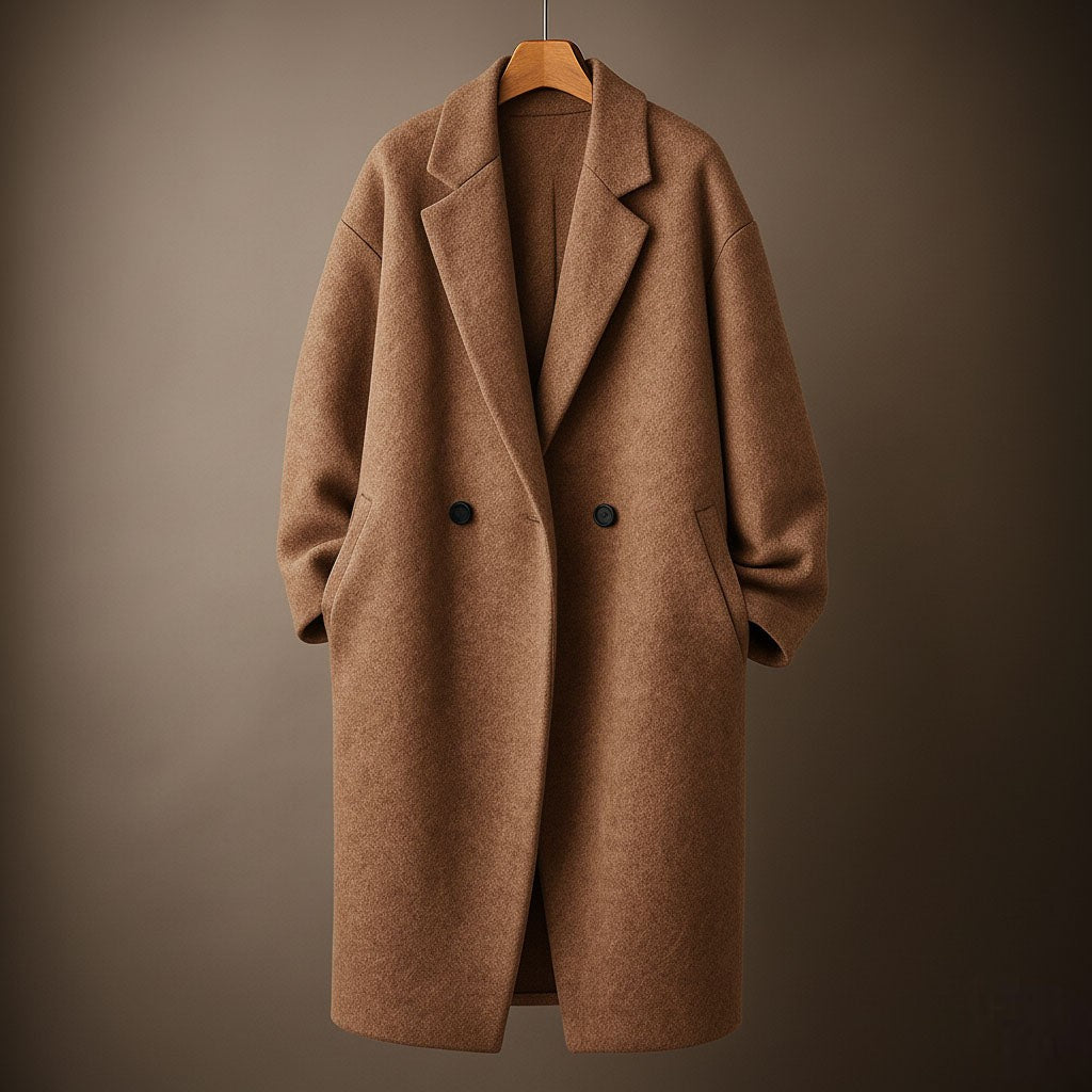 Clemence Oversized Lapel Wool Overcoat for Women