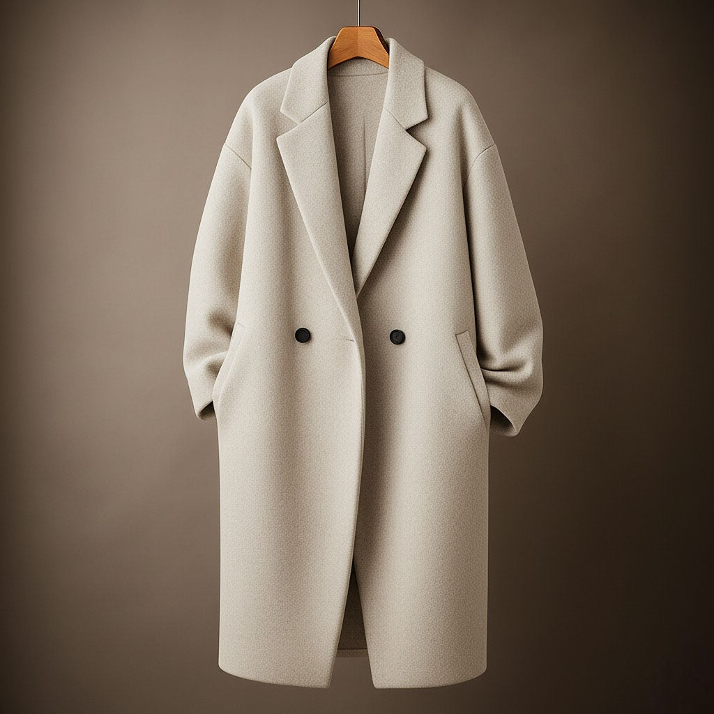 Clemence Oversized Lapel Wool Overcoat for Women