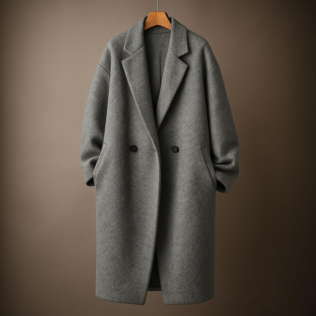 Clemence Oversized Lapel Wool Overcoat for Women