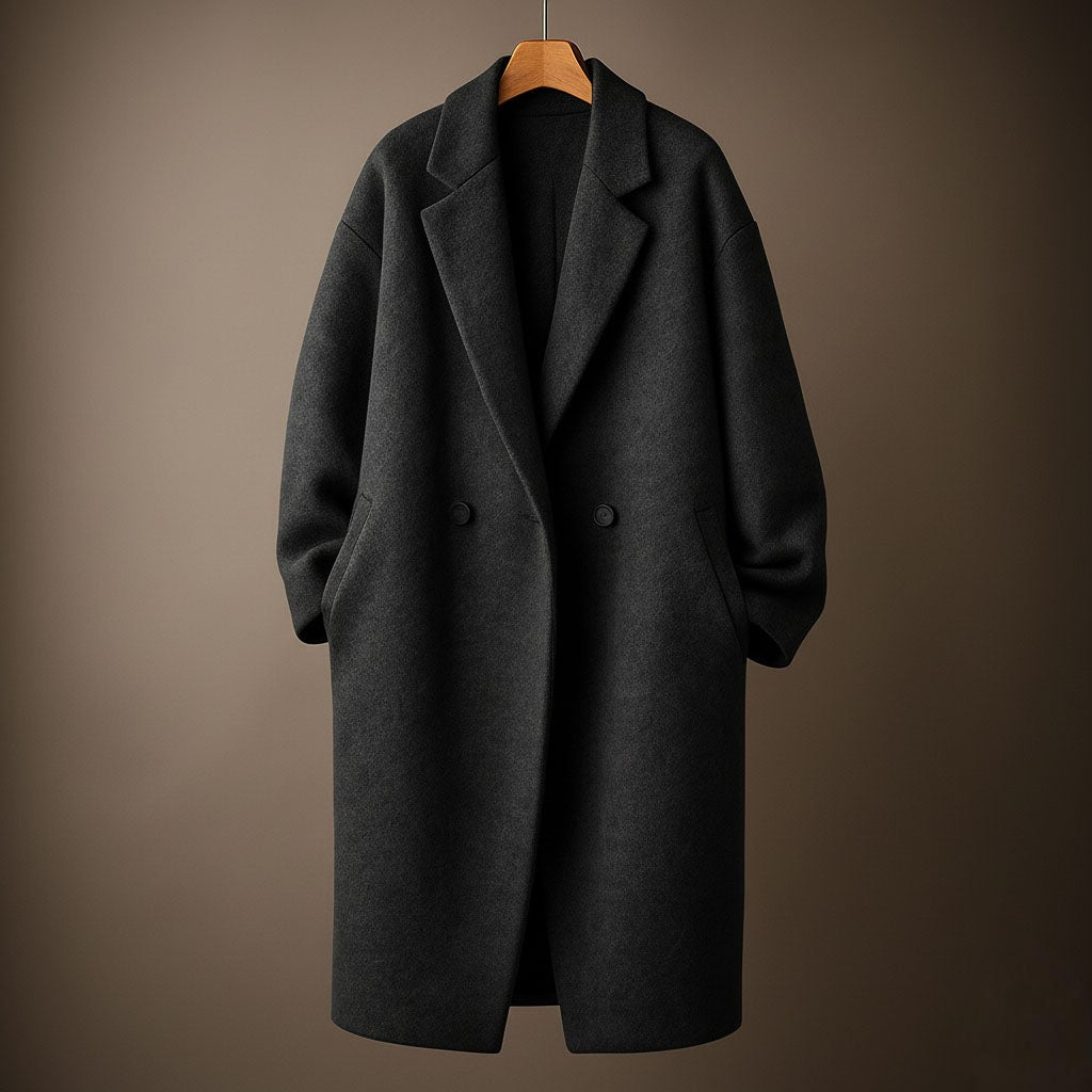 Clemence Oversized Lapel Wool Overcoat for Women
