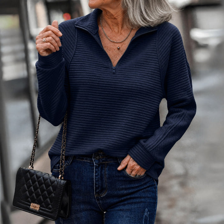 Cosima ribbed collared quarter zip sweater — image 6