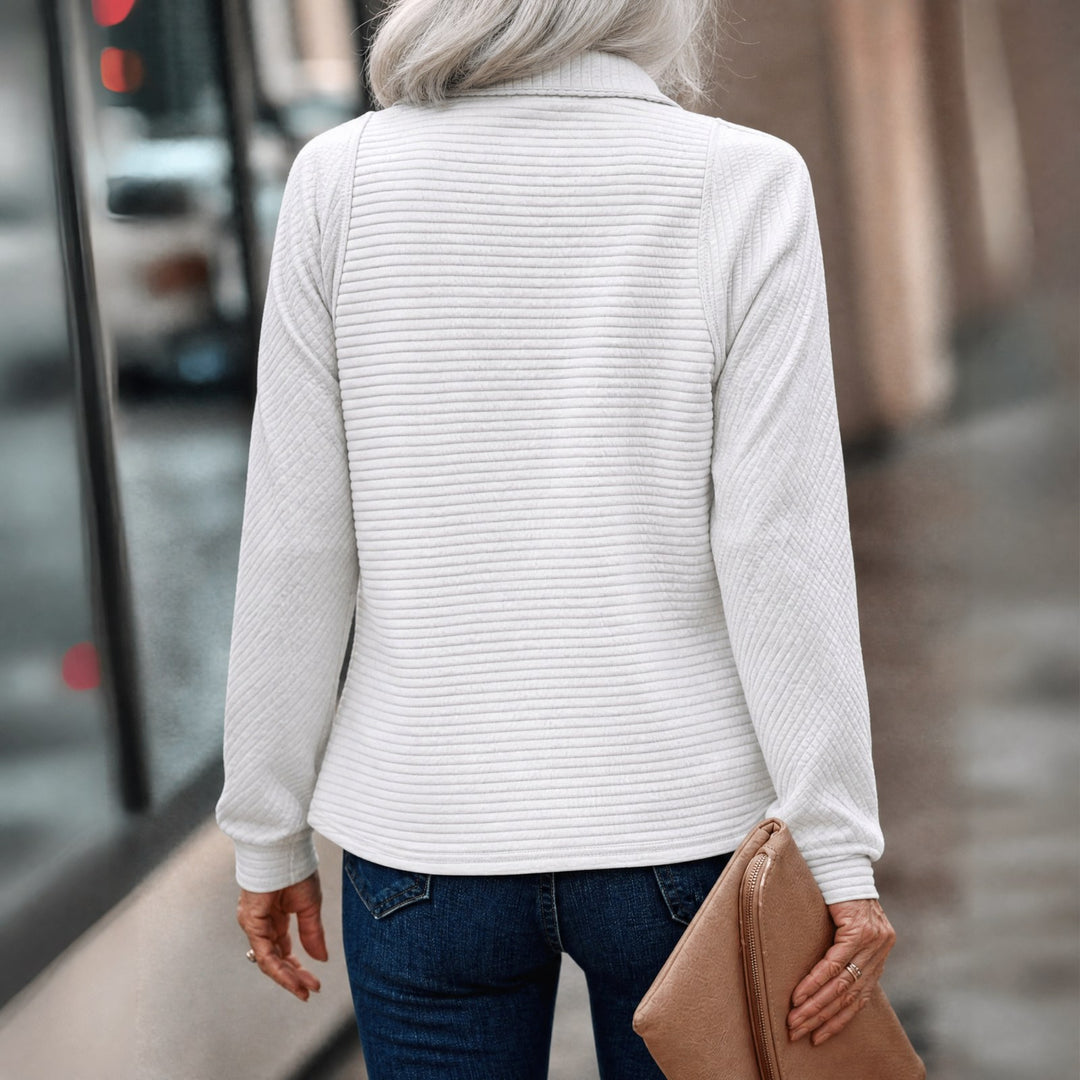 Cosima ribbed collared quarter zip sweater — image 7