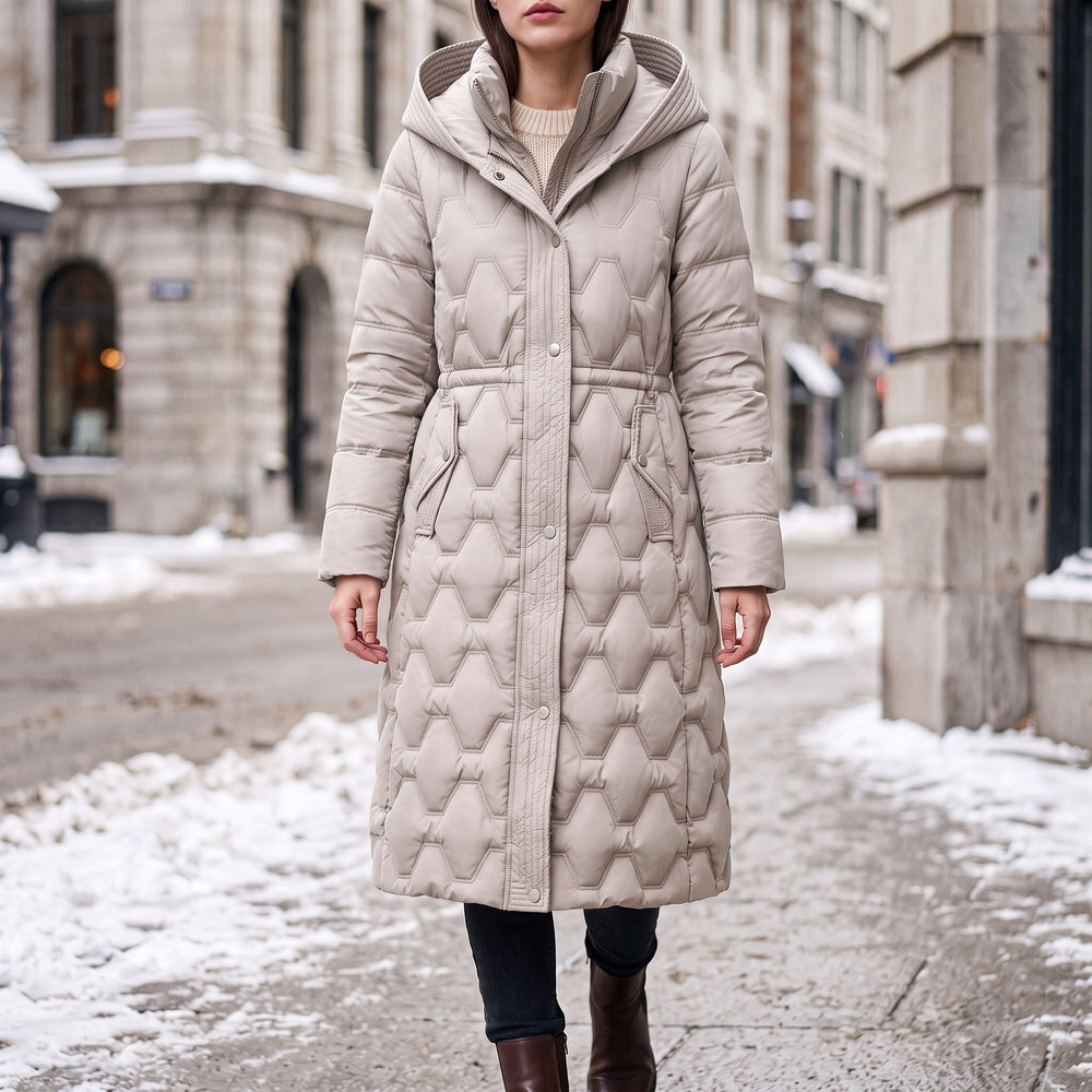 Daphne — Warm Long Quilted Puffer Coat for Women (2), StyleTruly