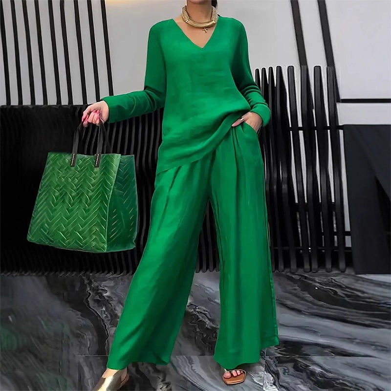 Yseult — Elegant Wide Leg Lounge Set for Women
