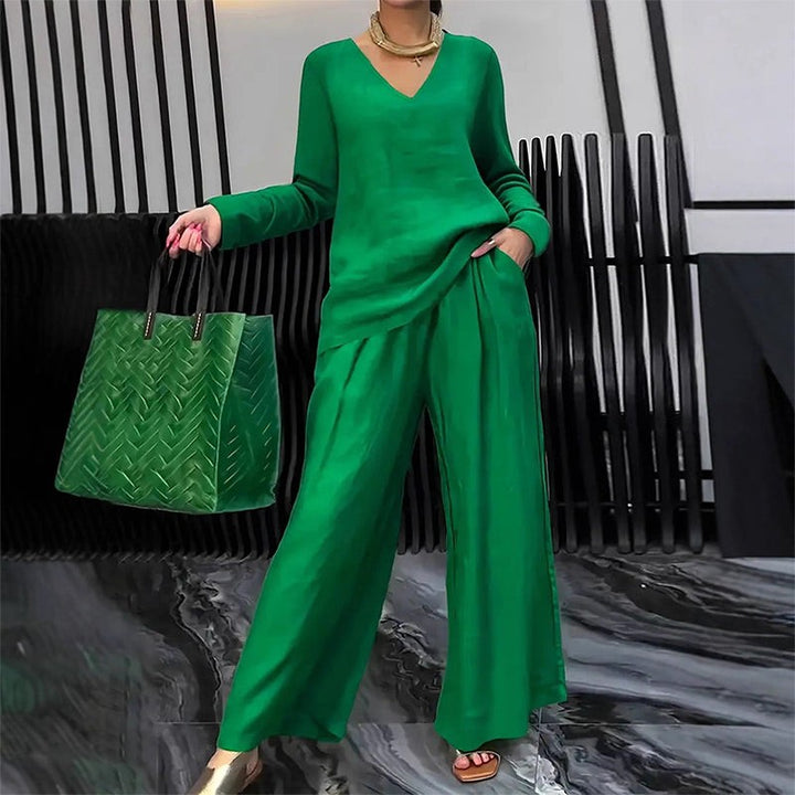 Yseult — Elegant Wide Leg Lounge Set for Women