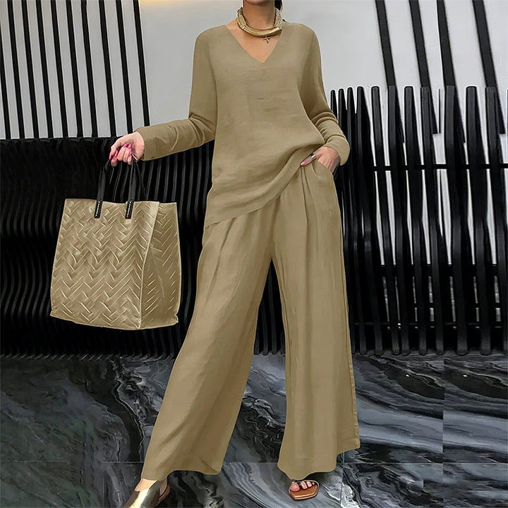 Yseult — Elegant Wide Leg Lounge Set for Women