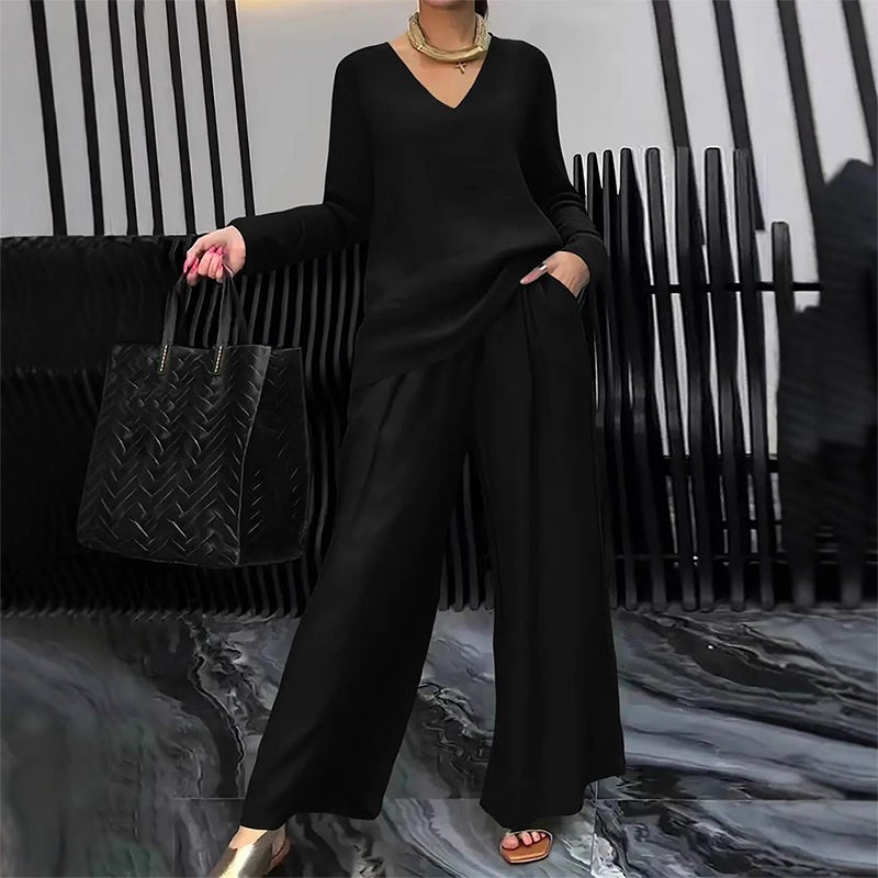 Yseult — Elegant Wide Leg Lounge Set for Women
