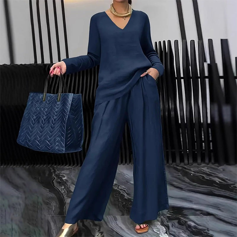 Yseult — Elegant Wide Leg Lounge Set for Women