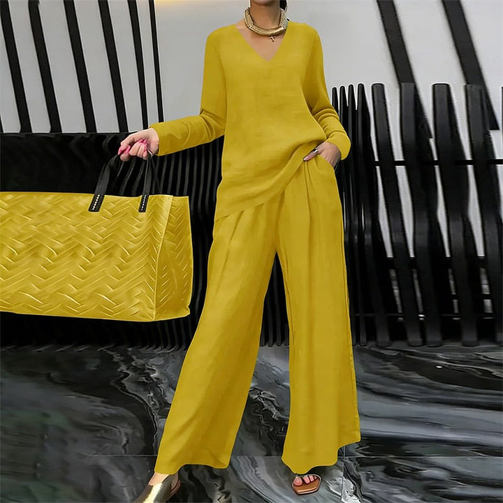 Yseult — Elegant Wide Leg Lounge Set for Women