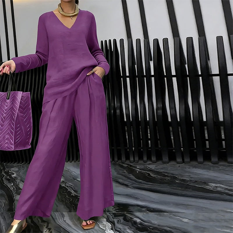 Yseult — Elegant Wide Leg Lounge Set for Women