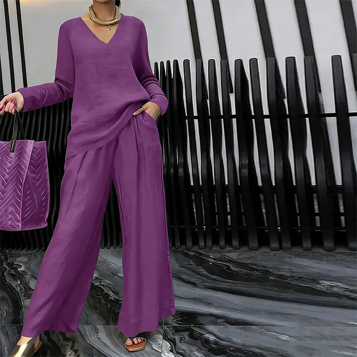 Yseult — Elegant Wide Leg Lounge Set for Women