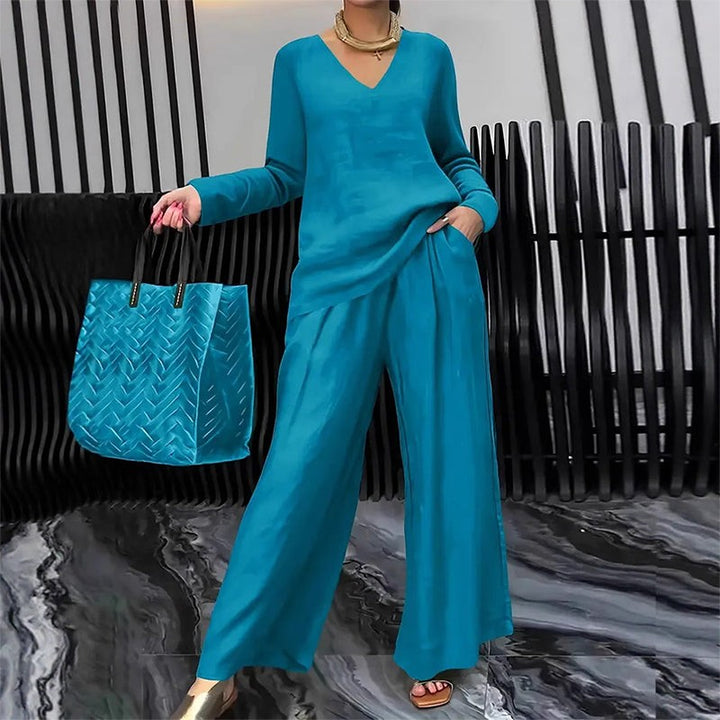 Yseult — Elegant Wide Leg Lounge Set for Women