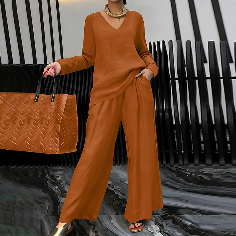 Yseult — Elegant Wide Leg Lounge Set for Women