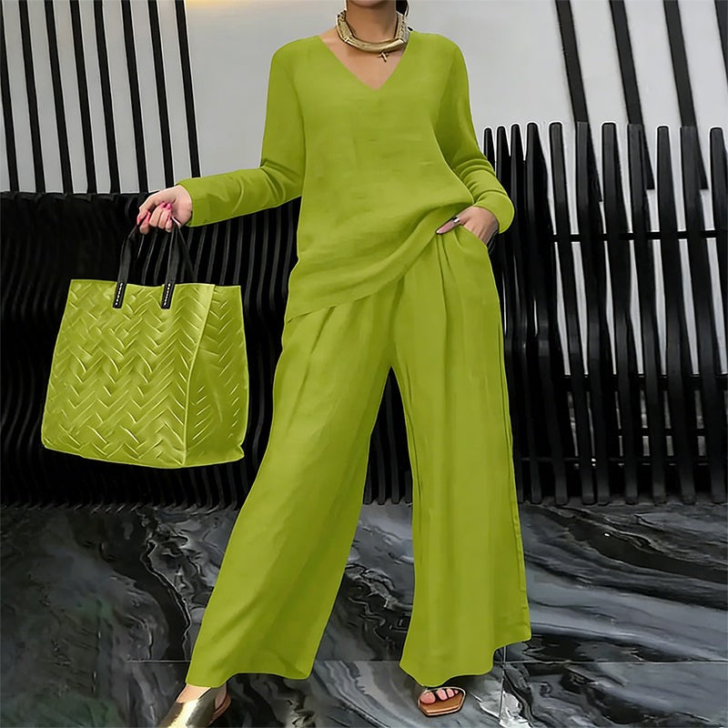 Yseult — Elegant Wide Leg Lounge Set for Women