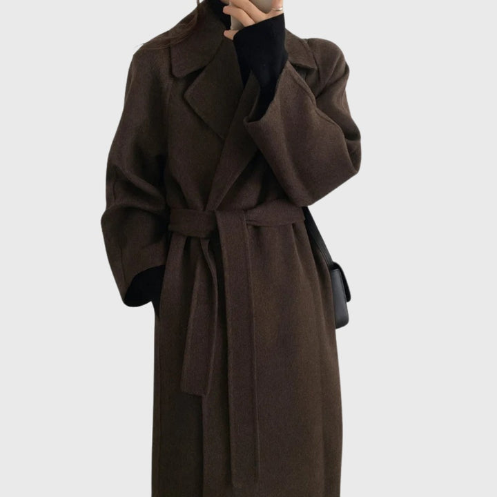 Eleonie Belted Tailored Wool Blend Winter Coat for Women