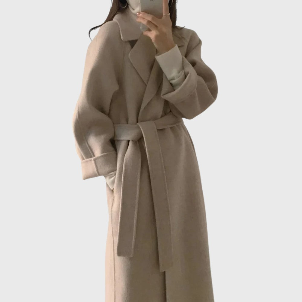 Eleonie Belted Tailored Wool Blend Winter Coat for Women
