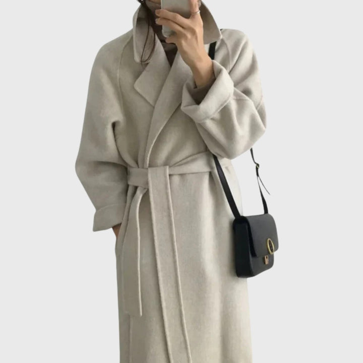 Eleonie Belted Tailored Wool Blend Winter Coat for Women
