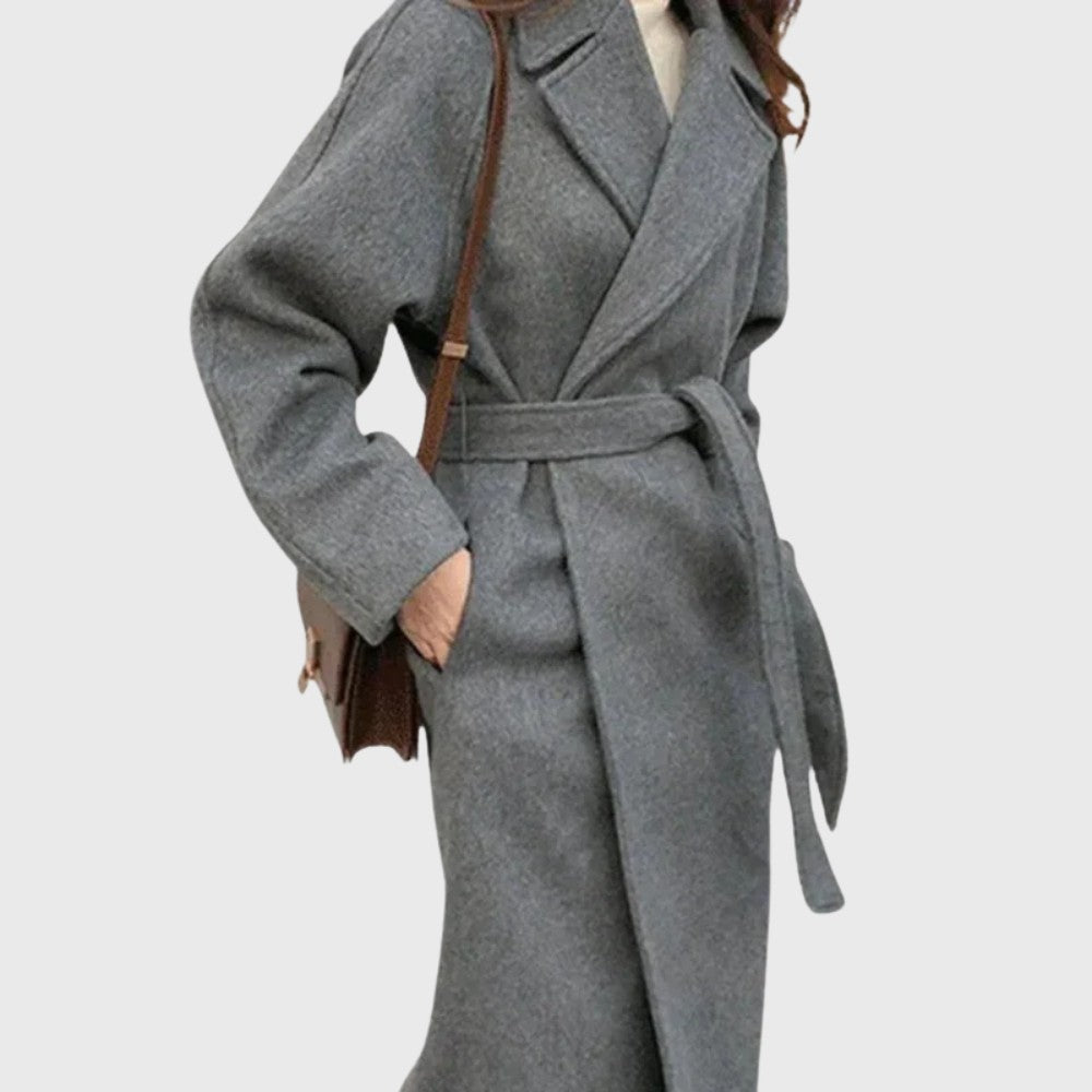 Eleonie Belted Tailored Wool Blend Winter Coat for Women