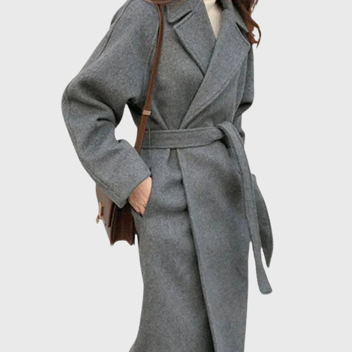Eleonie Belted Tailored Wool Blend Winter Coat for Women