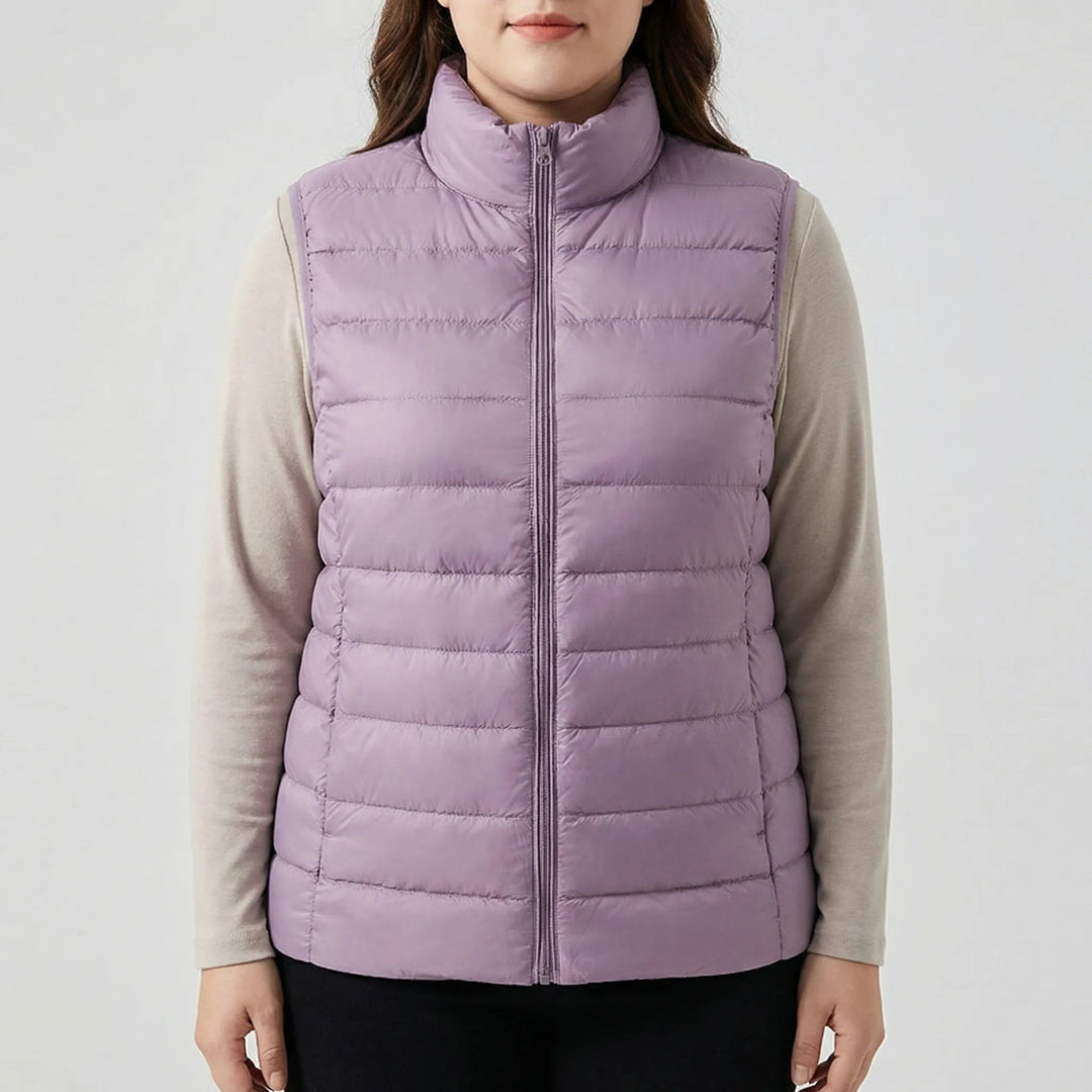 Elodine — Slim Fit Stand Collar Puffer Vest (2), StyleTruly