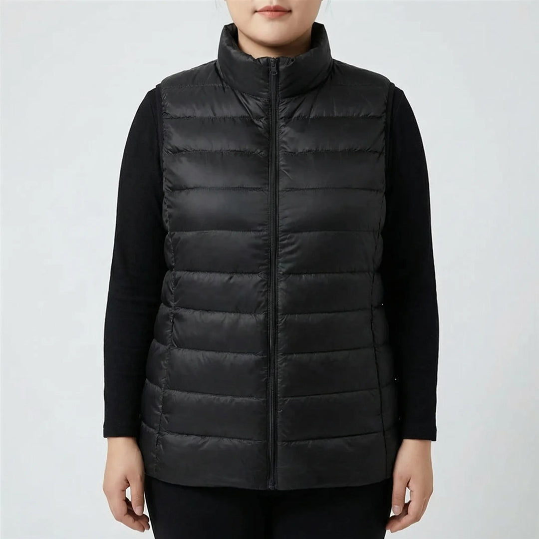 Elodine — Slim Fit Stand Collar Puffer Vest (4), StyleTruly