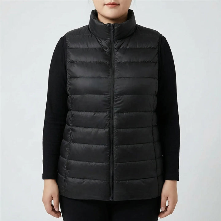 Elodine — Slim Fit Stand Collar Puffer Vest (4), StyleTruly