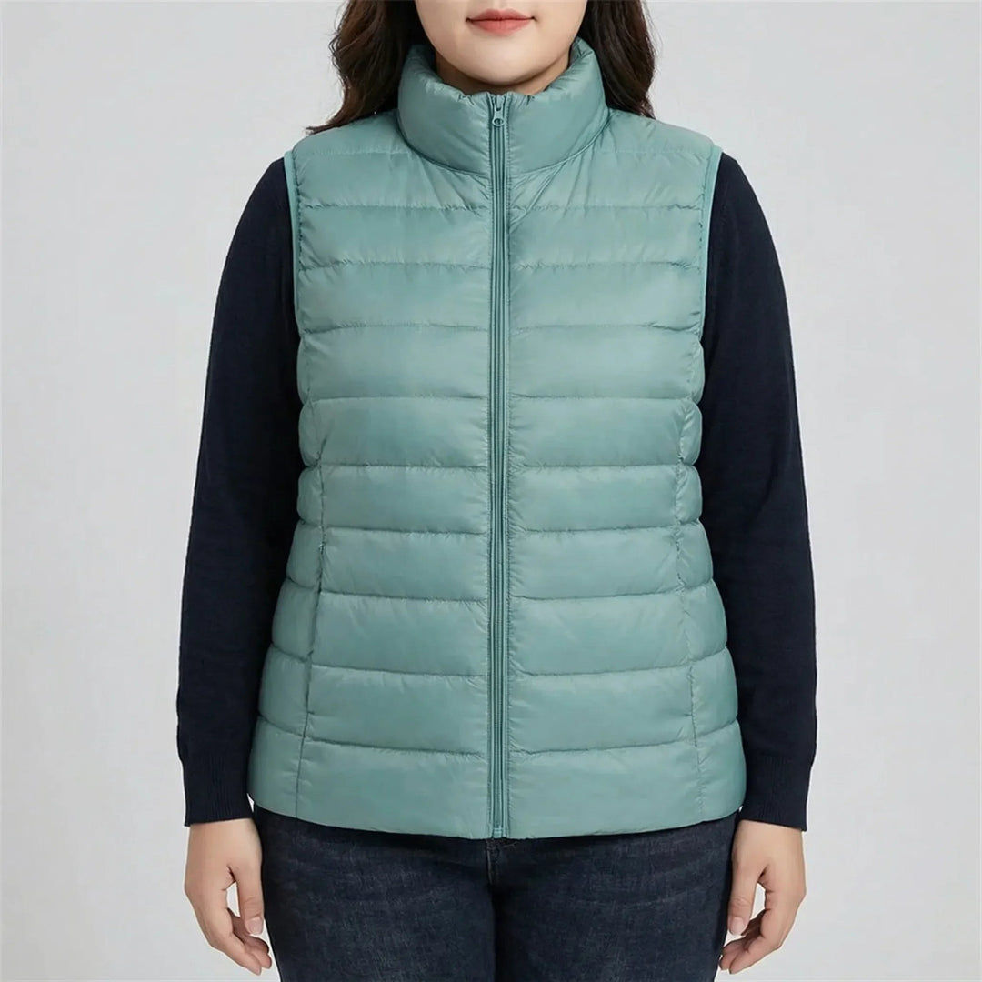 Elodine — Slim Fit Stand Collar Puffer Vest (5), StyleTruly