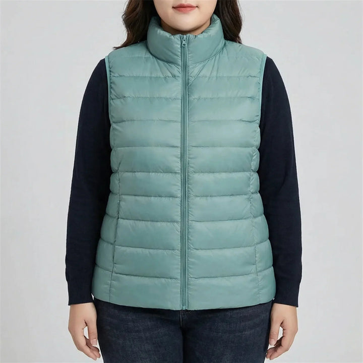Elodine — Slim Fit Stand Collar Puffer Vest (5), StyleTruly